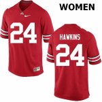 NCAA Ohio State Buckeyes Women's #24 Kierre Hawkins Red Nike Football College Jersey KRL0745MQ